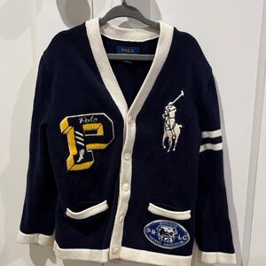 Polo by Ralph Lauren Blue Sweater with Cream Accents